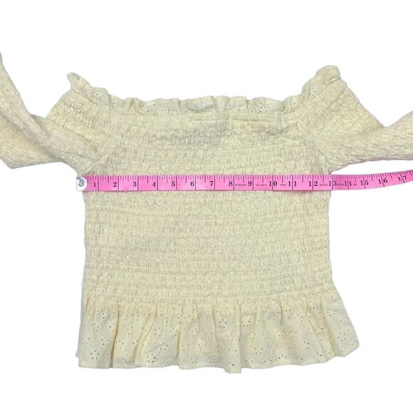 American Eagle Pale Yellow off the shoulder Ruffle Tube Top Women’s Size XS - Picture 6 of 10